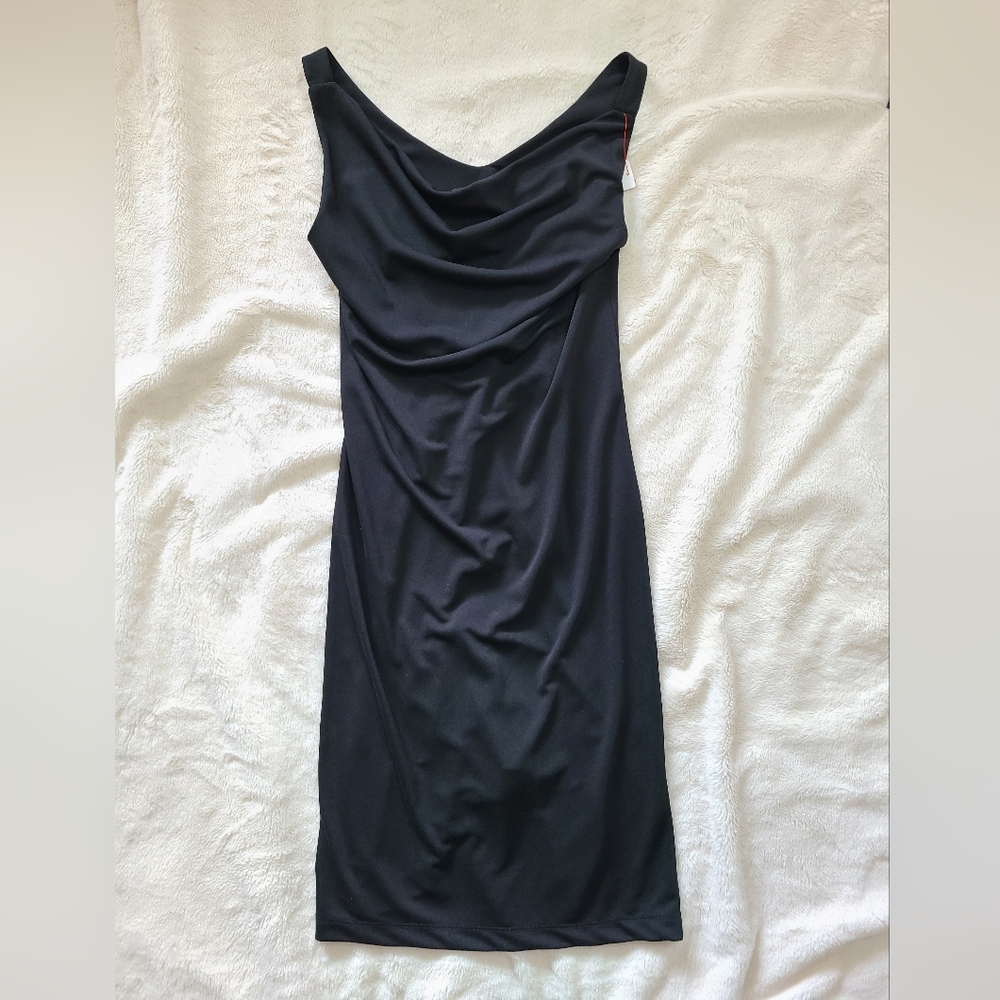 Express - Black Cowl Neck Midi Dress